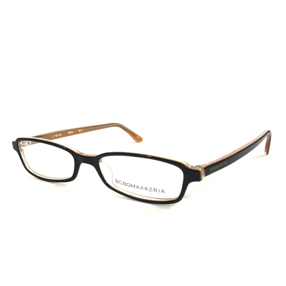 BCBGMAXAZRIA Petite Eyeglasses Frame XENA BLA Black Orange Rectangle 49-15-140